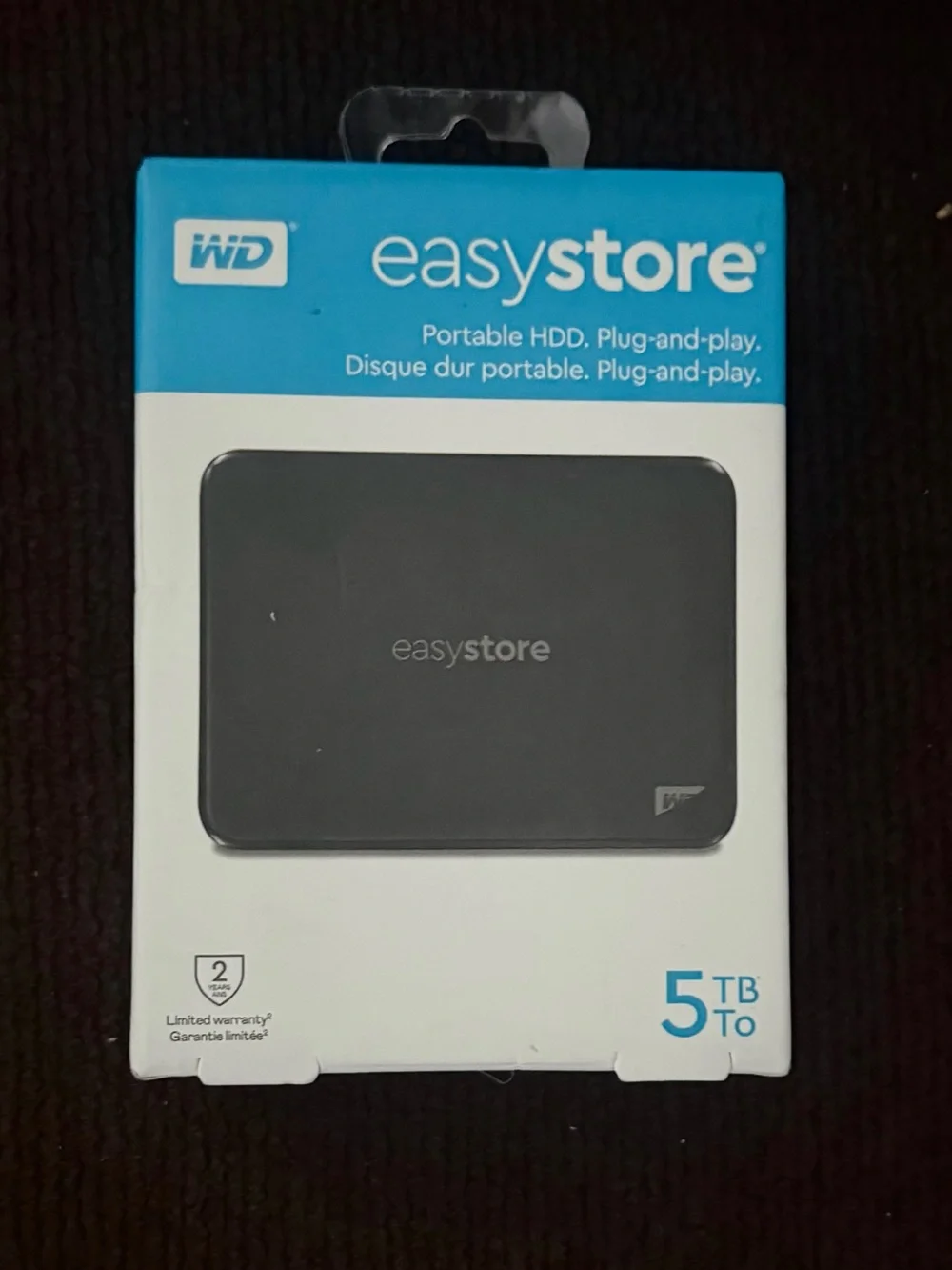 WD Easystore Portable External 3.2 USB Hard Drive - Black